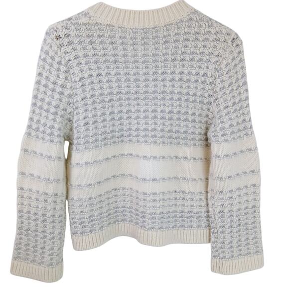 Kate Spade SZ L Jewel Button Textured Cream Silver Wool Alpaca Cardigan $328 - Picture 5 of 5